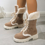 Bottes d'hiver pour femmes : Bottes Femme Hiver Mi-mollet Accessoires in Marron van Seroa