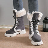 Bottes d'hiver pour femmes : Bottes Femme Hiver Mi-mollet Accessoires in Gris van Seroa