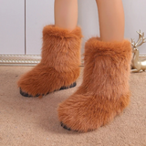 Bottes d'hiver pour femmes : Veste Fourrure Femme Hiver in Marron van Seroa