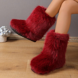 Bottes d'hiver pour femmes : Veste Fourrure Femme Hiver in Rouge van Seroa