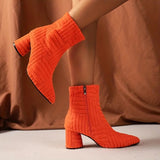 Bottes pour femmes : Bottes Femme Élégant Talon in Orange van Seroa
