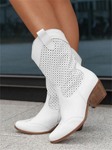 Bottes pour femmes : Bottes Femme Cuir Noir Légères, Confortables & Modernes pour un in Blanc van Seroa