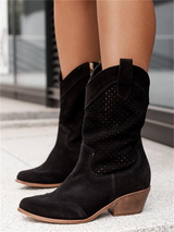 Bottes pour femmes : Bottes Femme Cuir Noir Légères, Confortables & Modernes pour un in Noir van Seroa