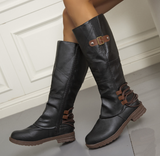 Bottes montantes pour femmes : Chaussures Femme Bottes Hiver Cuir Marron in Noir van Seroa