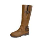 Bottes montantes pour femmes : Chaussures Femme Bottes Hiver Cuir Marron in Marron van Seroa