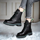 Bottes pour femmes : Bottes Femme Bottines Lacets in Noir van Seroa