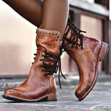 Bottes pour femmes : Chaussures Femme Bottines Noires Élégant Cuir Noir in Marron van Seroa