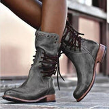 Bottes pour femmes : Chaussures Femme Bottines Noires Élégant Cuir Noir in Gris van Seroa