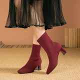 Bottes pour femmes : Chaussures Femme Bottines Talons Fermeture in Rouge van Seroa