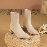 Bottes pour femmes : Chaussures Femme Bottines Talons Fermeture in Beige van Seroa