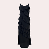 dresses : Robe Maxi Femme Élégant Fluide in Noir van Seroa