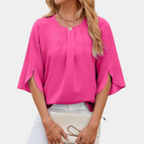 top blouses : Blouse Femme Denim Fluide in Rose clair van Seroa
