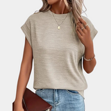top blouses : T-shirt Femme Ample Manches Courtes Décontracté Denim in Abricot van Seroa