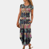 dresses : Robe Longue Femme Bohème Imprimé Imprimée in Multicolore van Seroa