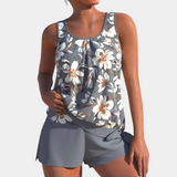 dresses : Ensemble Femme Décontracté Imprimé Floral Estival in Gris van Seroa