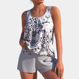 dresses : Ensemble Femme Décontracté Imprimé Floral Estival in Blanc van Seroa