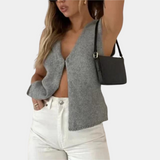 top blouses : Top Femme sans Manches Ajustée Fendu in van Seroa