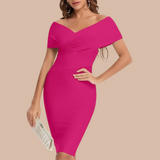 dresses : Robe Cocktail Femme Ajustée in Fuschia van Seroa
