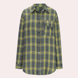 top blouses : Chemise Blanche Femme Oversize Carreaux in van Seroa