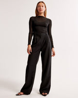 skirts : Pantalon Fluide Femme Jambes Larges in Noir van Seroa