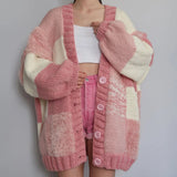 Cardigan : Gilet sans Manche Femme Ample Décontracté Mi-saison Fluide in Rose Bonbon van Seroa