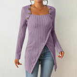 Autumn Collection : Pull Femme Denim Asymétrique in Violet van Seroa