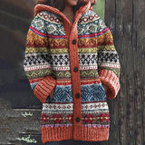 Cardigan : Cardigan Femme Bohème Imprimé in Orange van Seroa