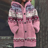Cardigan : Cardigan Femme Bohème Imprimé in Rose van Seroa