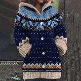 Cardigan : Cardigan Femme Bohème Imprimé in Bleu van Seroa