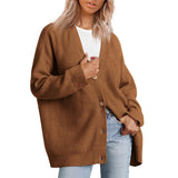 Cardigan : Cardigan Femme Décontracté Gilet Maille in Marron van Seroa