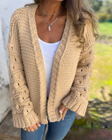 Cardigan : Cardigan Femme Gilet Confort Quotidien in Beige van Seroa