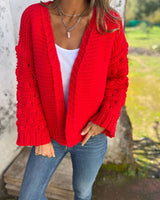 Cardigan : Cardigan Femme Gilet Confort Quotidien in Rouge van Seroa