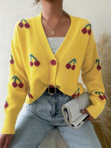 Cardigan : Cardigan Femme Manches Longues in Jaune van Seroa