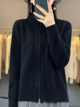 Cardigan : Cardigan Femme Col Montant in Noir van Seroa