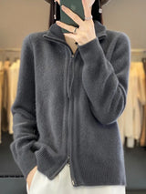 Cardigan : Cardigan Femme Col Montant in Gris van Seroa