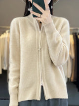Cardigan : Cardigan Femme Col Montant in Taupe van Seroa