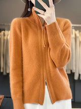 Cardigan : Cardigan Femme Col Montant in Orange van Seroa