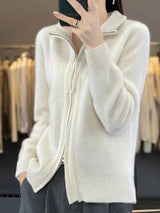 Cardigan : Cardigan Femme Col Montant in Blanc van Seroa