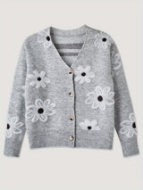Cardigan : Cardigan Femme Floral Féminin Motif in Gris van Seroa