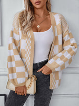 Cardigan : Cardigan Femme Gilet Manches Lanternes in Kaki van Seroa