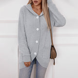 Cardigan : Gilet sans Manche Femme Ample in Fleur Grise van Seroa