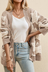 Cardigan : Cardigan Femme Gilet Confortable Poches in Kaki van Seroa