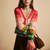 Pulls et gilets : Cardigan Femme Rayé Gilet Doux in Multicolor van Seroa