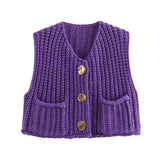 Autumn Collection : Cardigan Femme sans Manches in Violet van Seroa