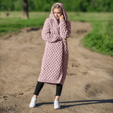 Autumn Collection : Cardigan Femme Gilet Capuch Capuche in Rose van Seroa