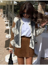 Autumn Collection : Cardigan Femme Gilet Carreaux in van Seroa