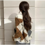 Autumn Collection : Cardigan Femme Gilet Carreaux in van Seroa