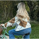 Autumn Collection : Cardigan Femme Gilet Carreaux in van Seroa