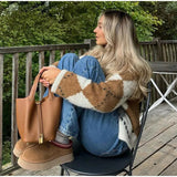 Autumn Collection : Cardigan Femme Gilet Carreaux in van Seroa