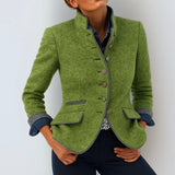 Cardigans pour femmes : Cardigan Femme Col Montant Élégant in van Seroa